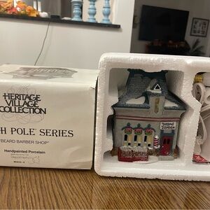 Dept 56 North Pole Series Beard Barber Shop Retired #5634-0